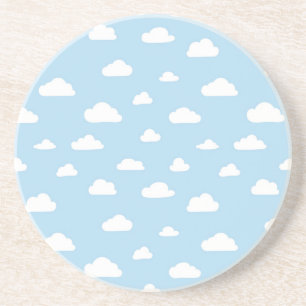 Posavasos Nubes de Personalizado blanco sobre el patrón de 