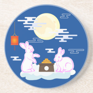 Posavasos Nubes de torta lunar en el festival de mediados de