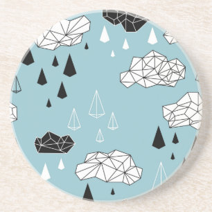 Posavasos Nubes geométricas y lluvias, patrón ininterrumpido