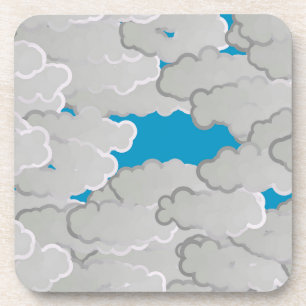 Posavasos Nubes japonesas, Día de Verano, Blanco y Azul ciel