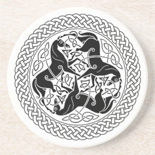 Posavasos Nudo de Epona del Celtic con los caballos