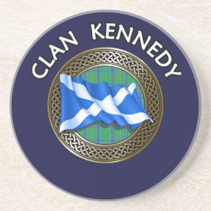 Posavasos Nudo y bandera del tartán del clan Kennedy