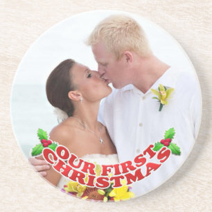 Posavasos Nuestra primera montaña de fotos de Navidad