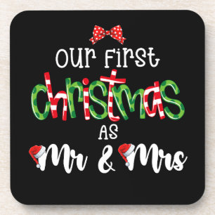 Posavasos Nuestra Primera Navidad Como Esposa y Marido Señor