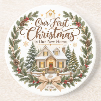 Posavasos Nuestro Primer Navidad en Nuestra Nueva Casa Adorn