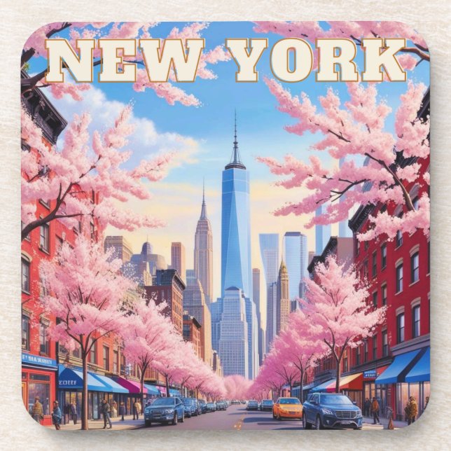 Posavasos Nueva York City Skyline Cork Coaster - Viaje urban (Frente)