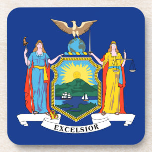 Posavasos Nueva York: El Estado Imperio, casa de bandera gra