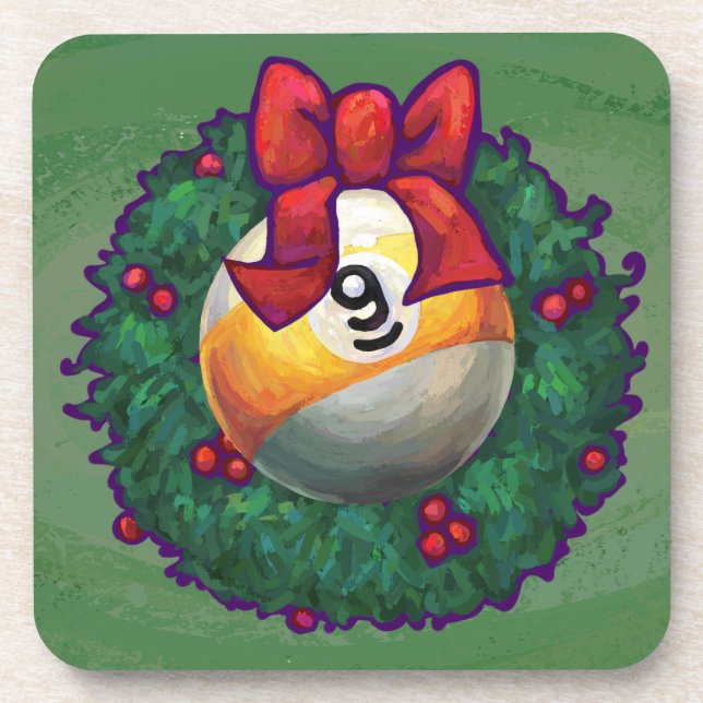 Posavasos Nueve bolas en la guerra verde (Frente)