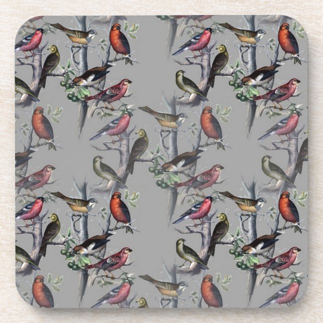 Posavasos Nuevos accesorios para patrones de aves, gris de a (Frente)