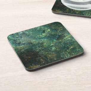 Posavasos Nuevos Ecoasters con efecto de vidrio verde respal