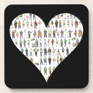 Posavasos NYC New York City Black Heart Art BoroughPeople