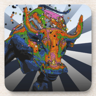 Posavasos NYC psicodélico: El toro de Wall Street
