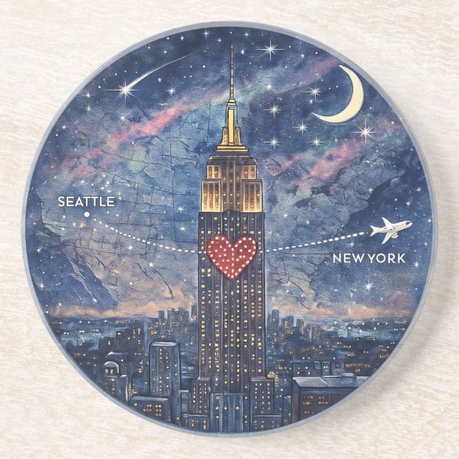 Posavasos NYC to Seattle Christmas Coaster (Frente)