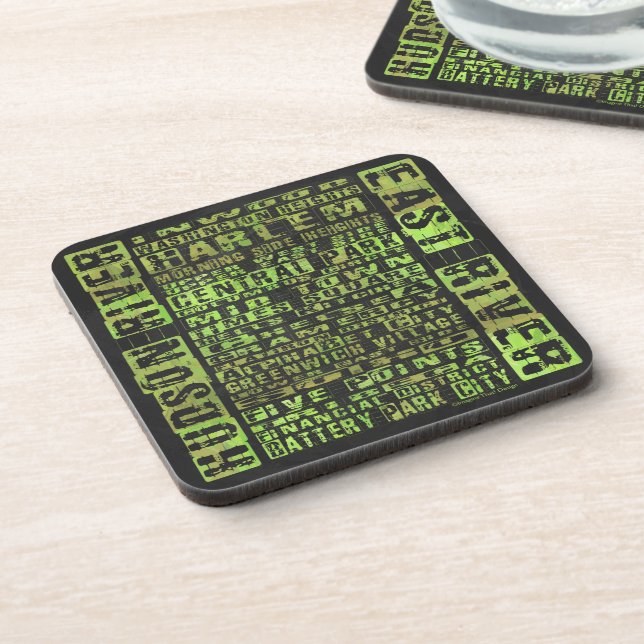 Posavasos NYC Vecindarios Verdes (Lado Izquierdo)