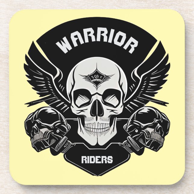 Posavasos Obras de arte de cráneo aladas (Frente)