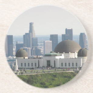 Posavasos Observatorio Griffith y el centro de Los Ángeles
