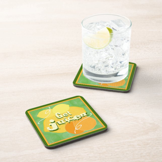 Posavasos Obtén Juiced Fruth Coaster Green Border (Lado Derecho)