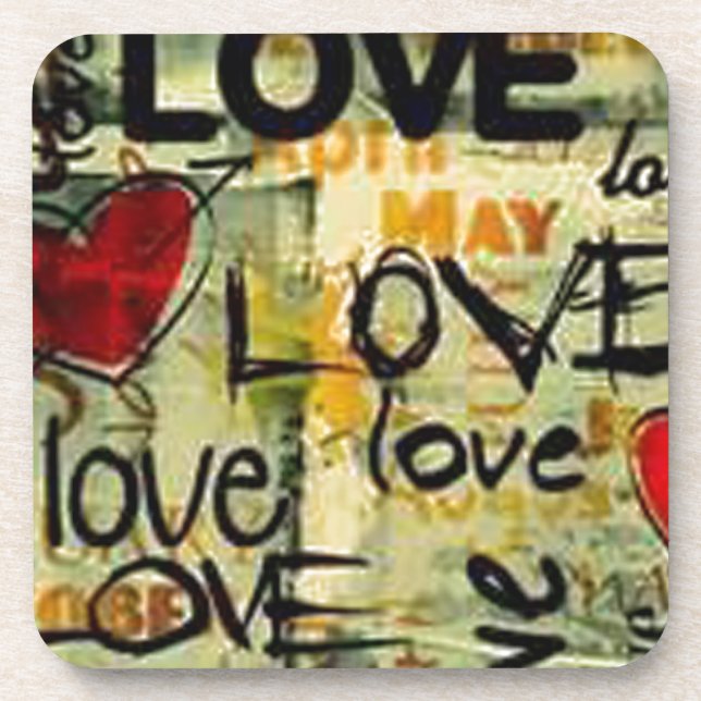 Posavasos Obtén Un Pequeño Graffiti De Amor (Frente)