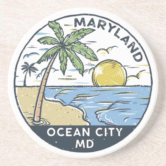 Posavasos Ocean City Maryland Vintage (Frente)
