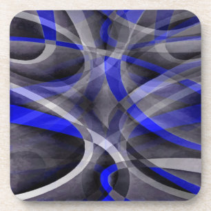 Posavasos Ochenta Groovy Azul Real y Gris Línea Arqueada Pa
