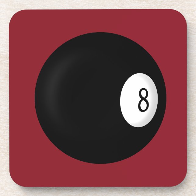 Posavasos Ocho Ball Red Poll Table Square Coasters (Frente)