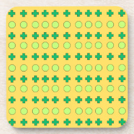 Posavasos Octágonos de Lima y Cruces Verdes sobre Amarillo