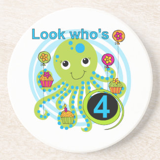 Posavasos Octopus 4º cumpleaños camisetas y regalos de T