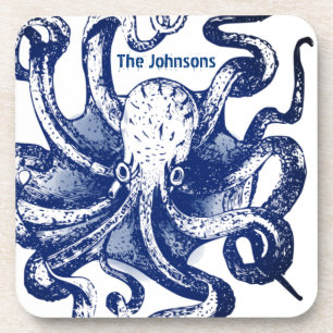 Posavasos Octopus azul