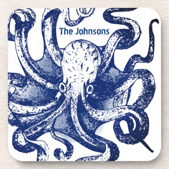 Posavasos Octopus azul (Frente)