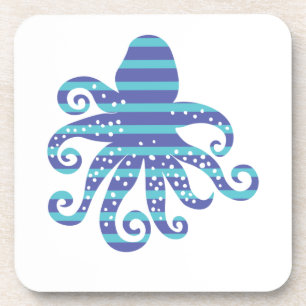 Posavasos Octopus de rayas azules