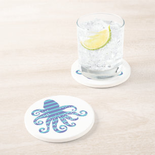 Posavasos Octopus de rayas azules