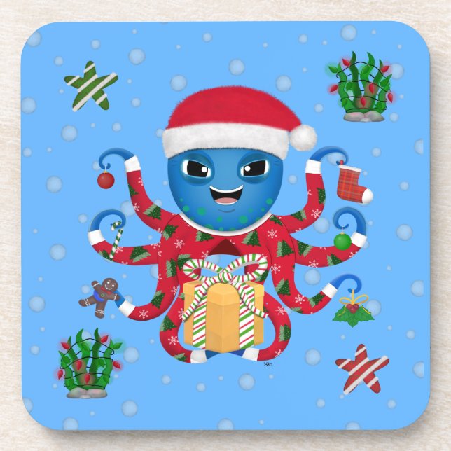 Posavasos Octopus navidades (Frente)