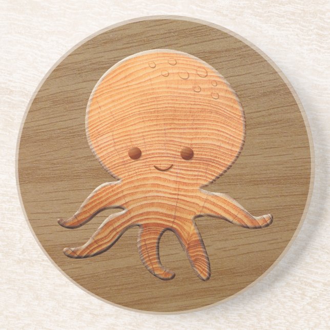 Posavasos Octopus Personalizado Cuidadoso Con Impresión De M (Frente)