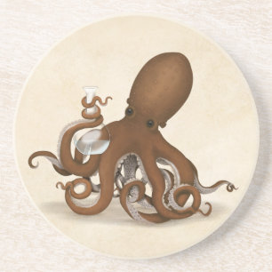 Posavasos Octopus Químico Con Ciencia Flask Steampunk