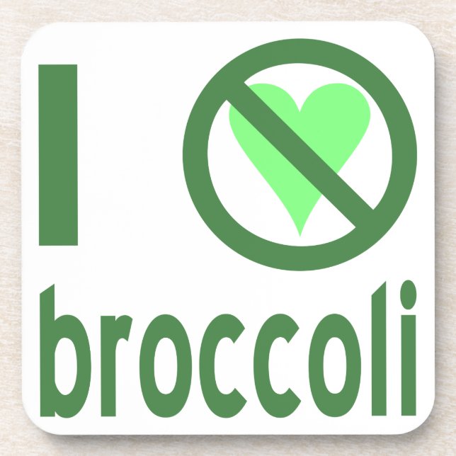 Posavasos Odio el brócoli Texto Verde (Frente)