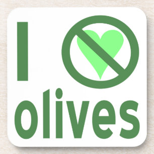 Posavasos Odio las aceitunas No al verde