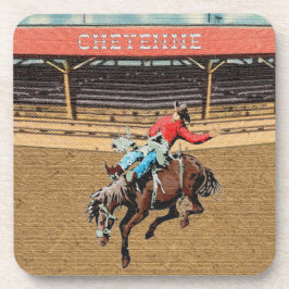 Posavasos Oeste de Cheyenne Rodeo Cowboy Bronc Riding