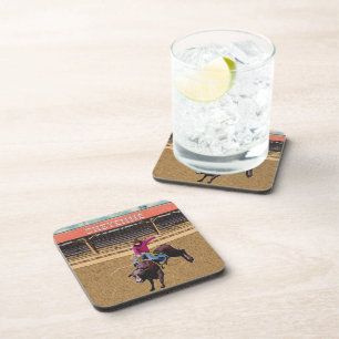 Posavasos Oeste de Cheyenne Rodeo Cowboy Bull Riding