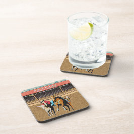 Posavasos Oeste de Cheyenne Rodeo Cowboy Steer Wrestling