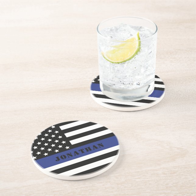 Posavasos Oficial De Policía personalizado Delgado Departame (Lado)
