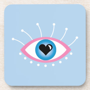 Posavasos Ojo Malvado Griego Con Ojos Azul Rosa