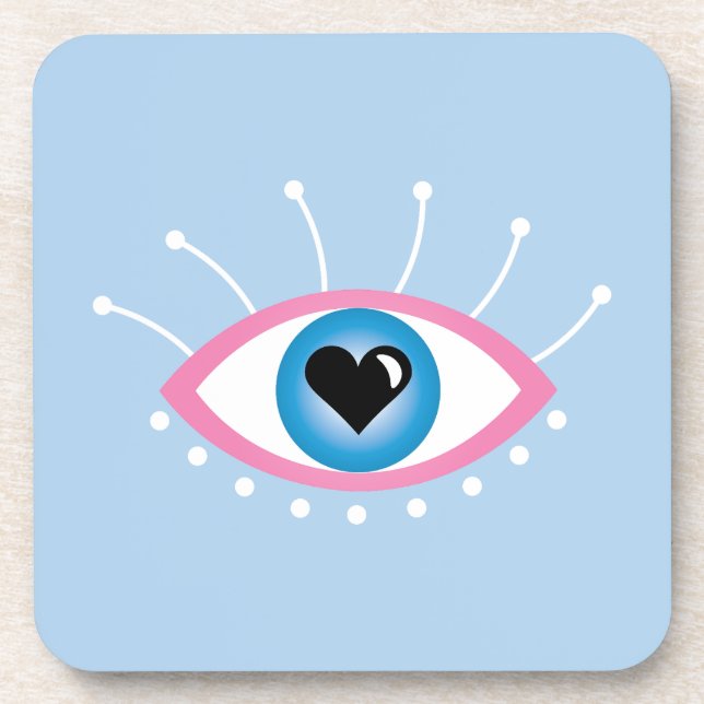 Posavasos Ojo Malvado Griego Con Ojos Azul Rosa (Frente)