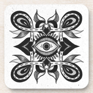 Posavasos Ojo Ornamental - Extraño Estilo Tatuaje Botánico