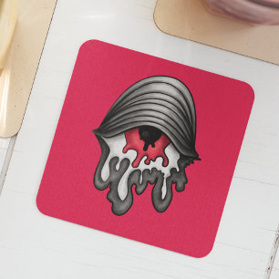 Posavasos Ojo Rojo Fundido: Horror Surreal