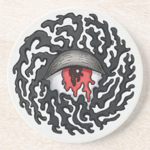 Posavasos Ojo Trippy con Tentacles - Arte Surrealista Trippy