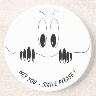 Posavasos Ojos curiosos - Sonrisa - Añadir tu texto/color