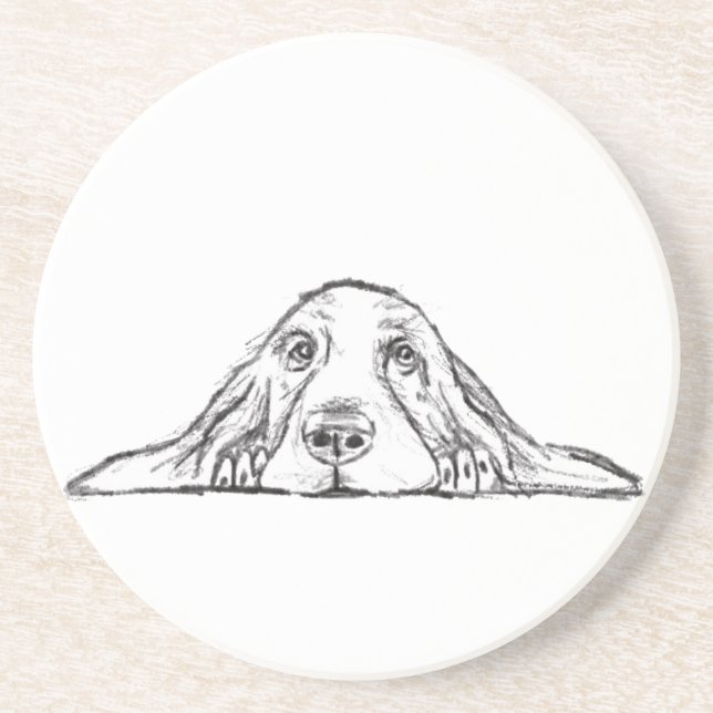 Posavasos ojos de perrito simple blanco negro (Frente)