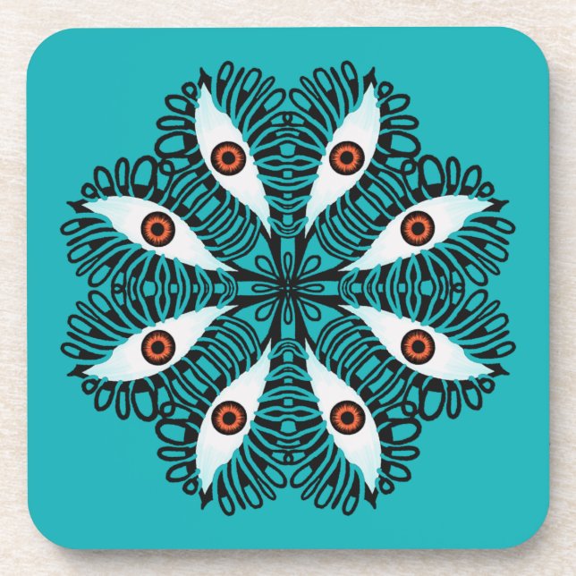 Posavasos Ojos malvados raros tira trippy (Frente)