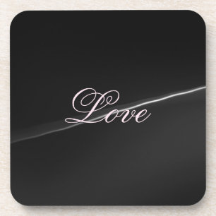 Posavasos Ola de amor de boda de caligrafía gris oscuro de m