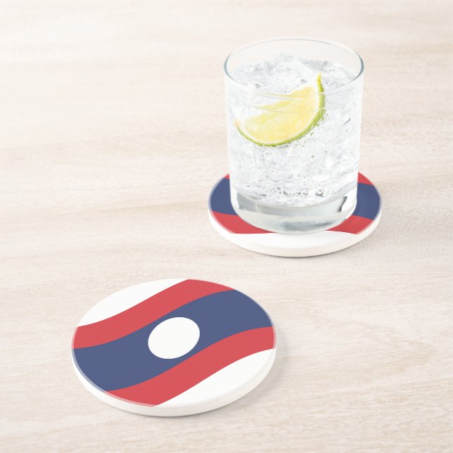 Posavasos Ola de bandera de Laos (Lado)